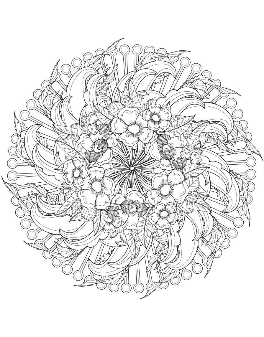 Blomster Mandala gratis bilder fargelegging