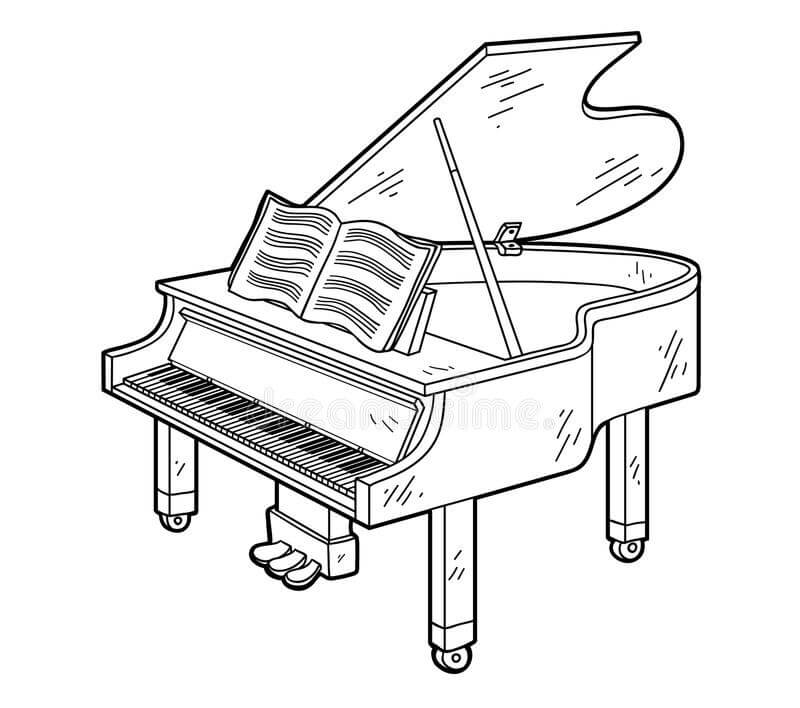 Bok Med Piano fargelegging
