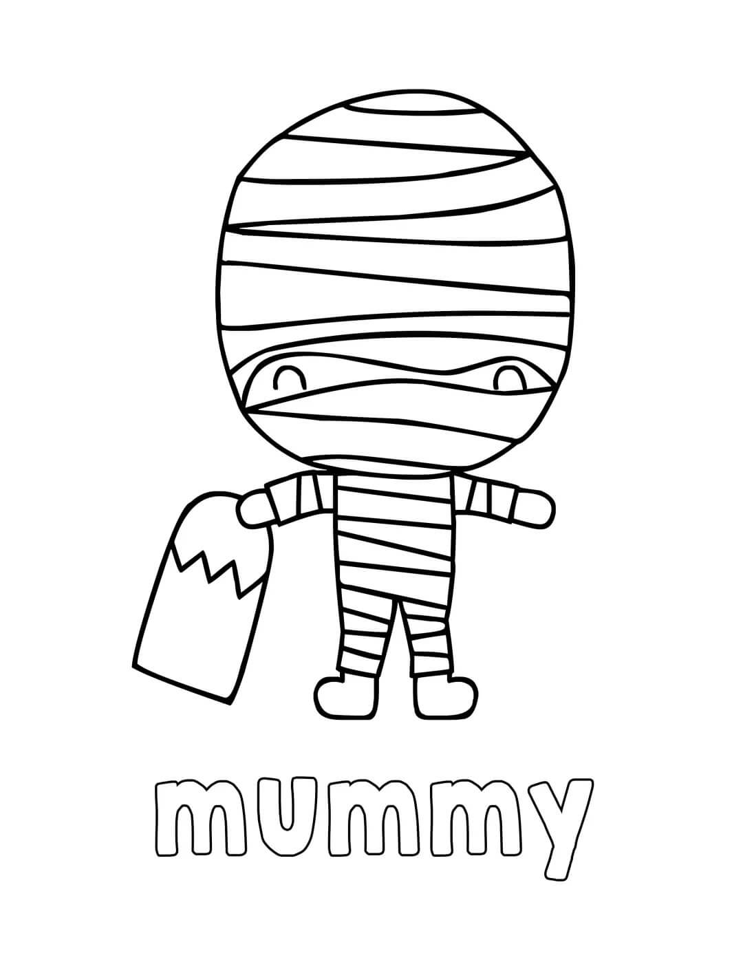 Chibi Mummy Søt fargeleggingsside
