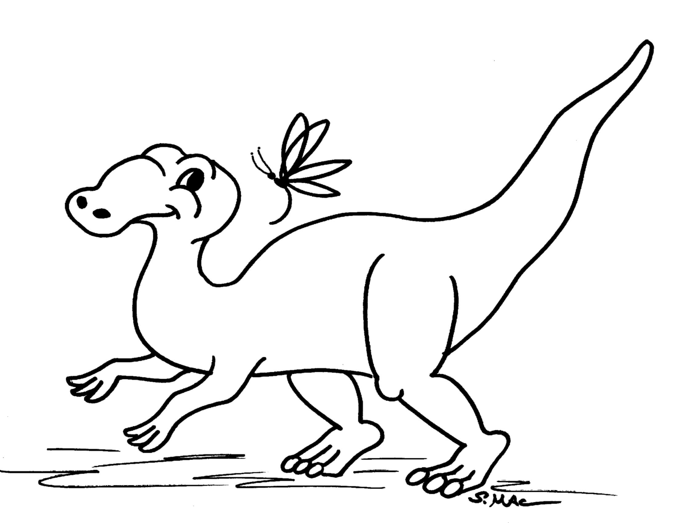 Dinosaur Med Øyenstikker fargelegging