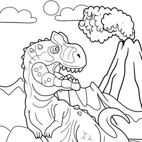 Dinosaur Portrett fargelegging