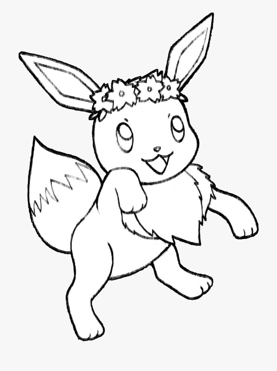 Eevee Med Krone fargeleggingsside