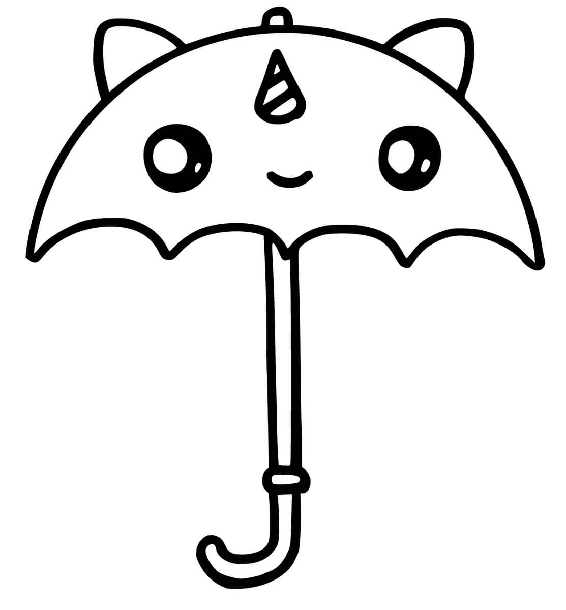 Enhjørning Paraply fargeleggingsside