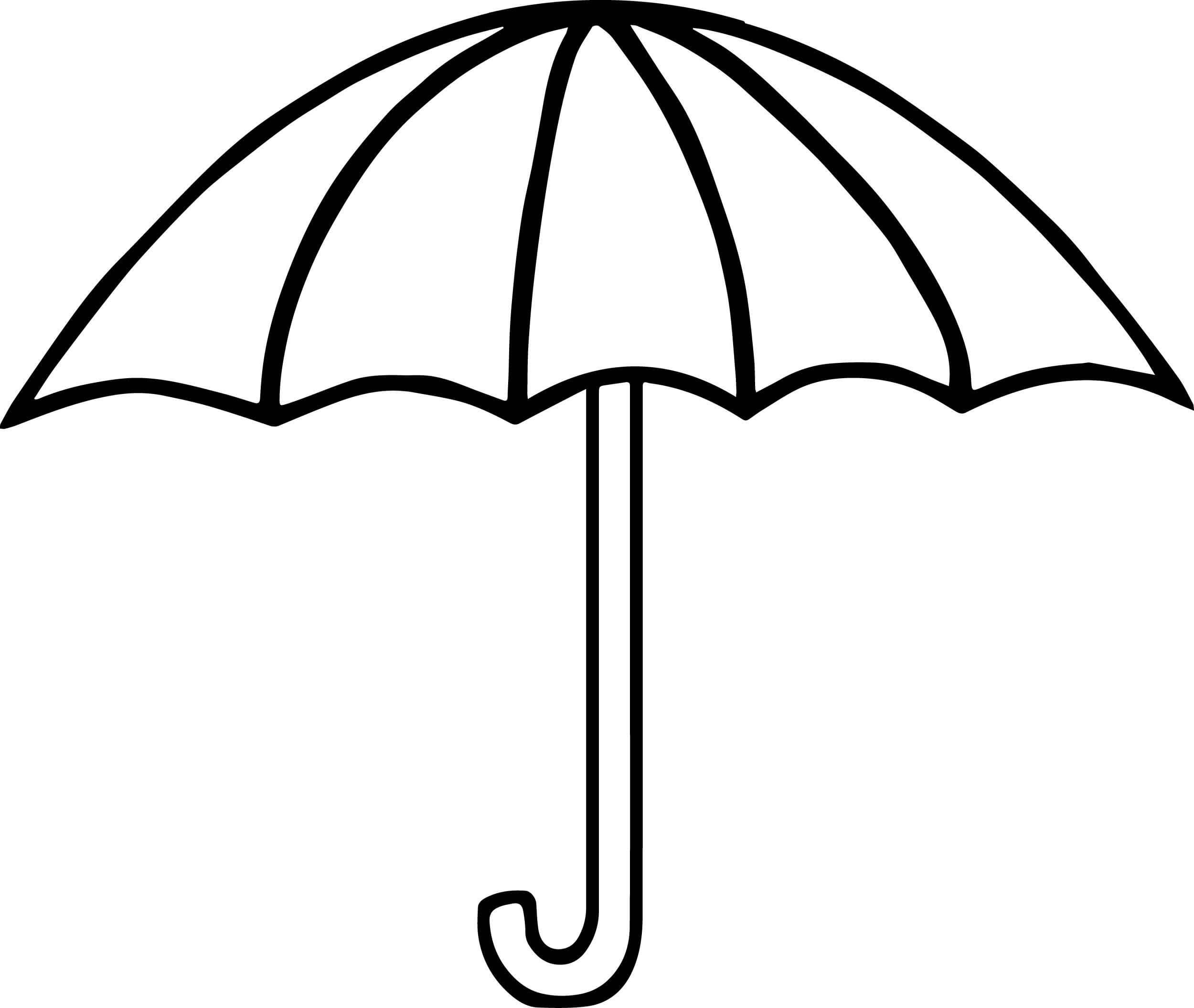 Enkel Paraply fargeleggingsside