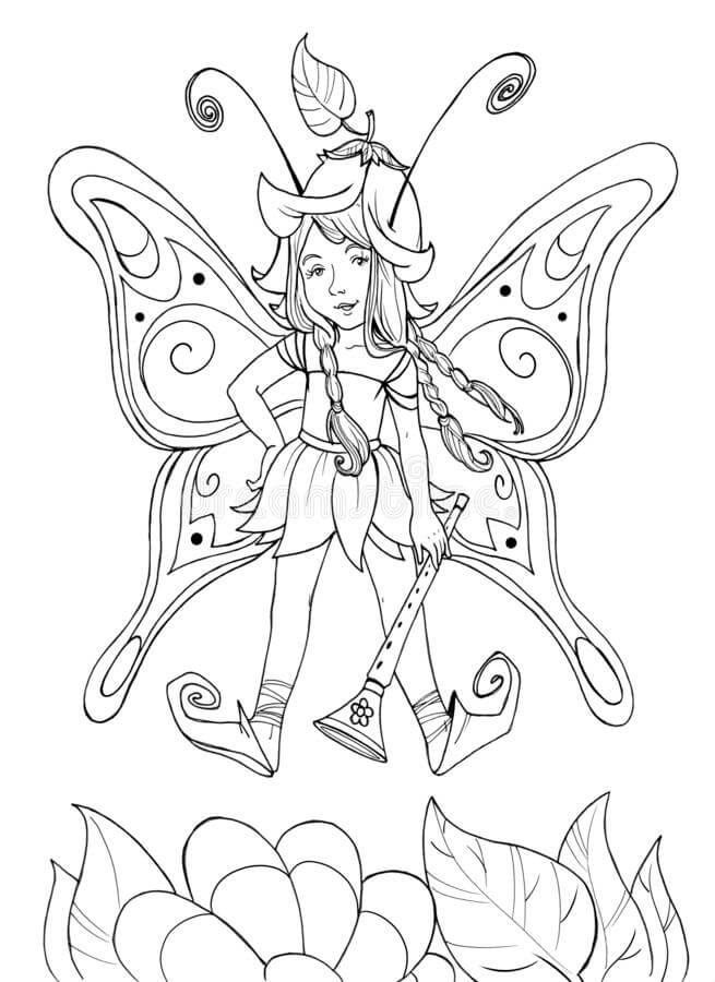 Fairy Flying with Flute fargelegging