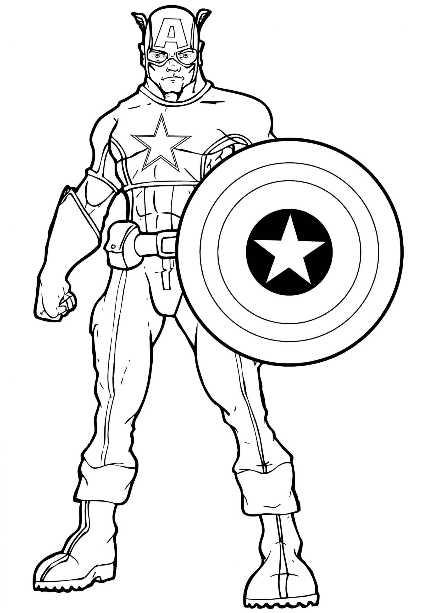 Captain America Printable fargelegging