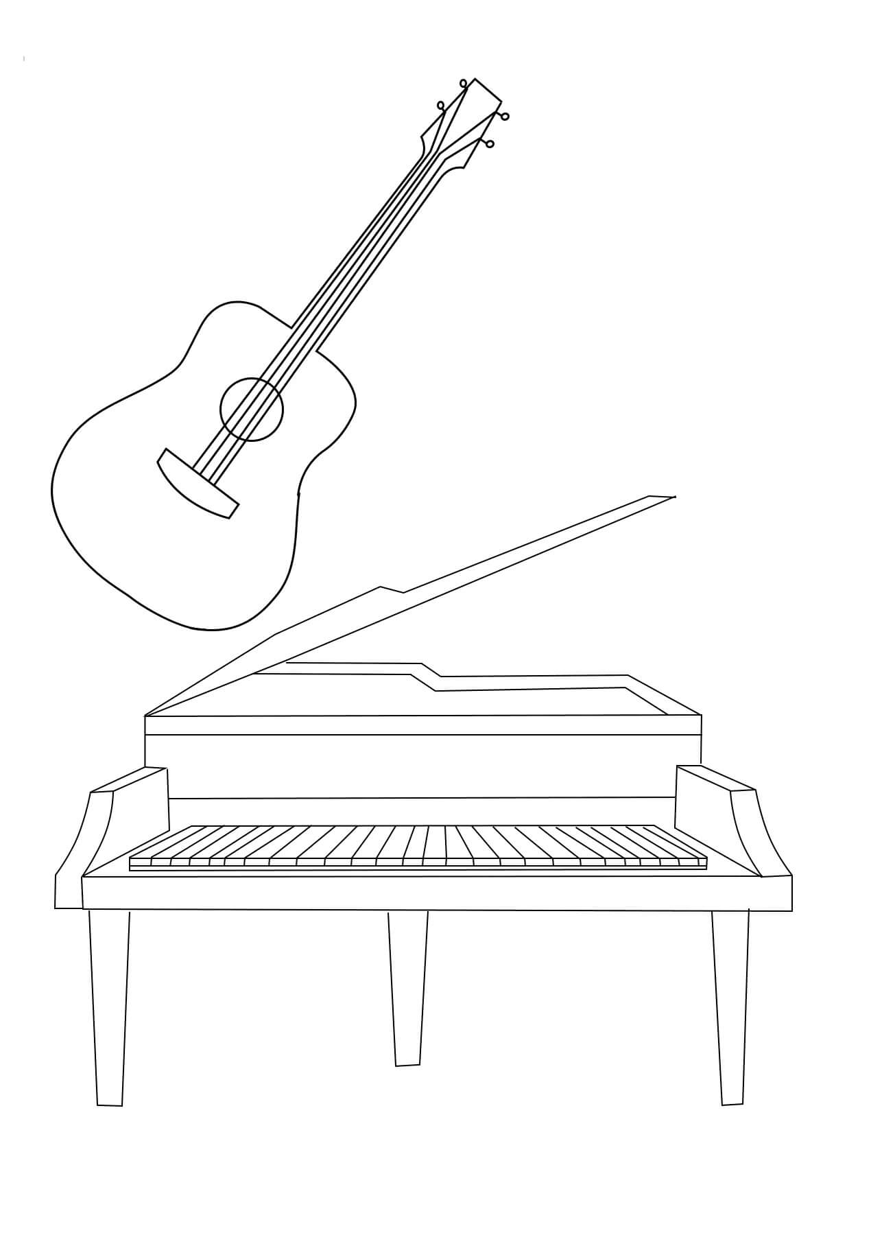 Gitar Og Piano fargelegging
