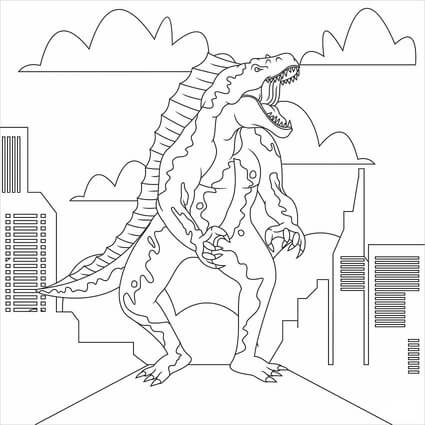 Godzilla I Byen fargelegging