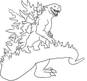 Godzilla Logrer Med Halen fargelegging