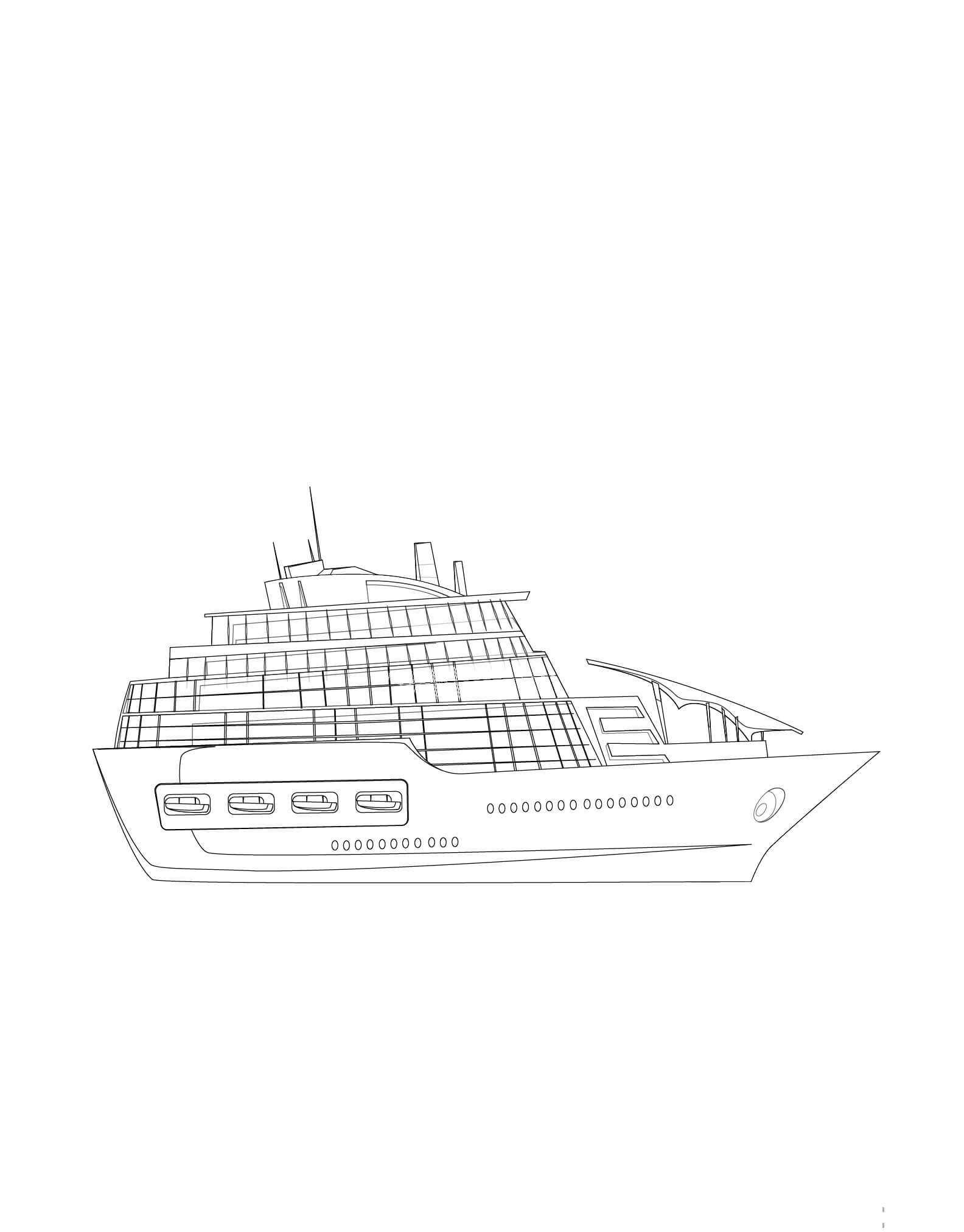 Grunnleggende Cruiseskip fargeleggingsside