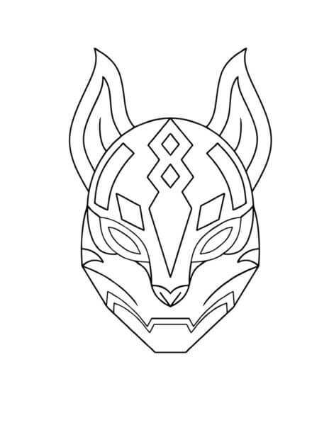 Grunnleggende Kitsune-Maske fargelegging