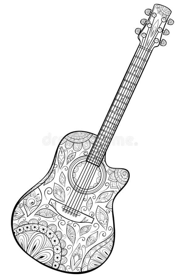 Guitar Mandala fargelegging