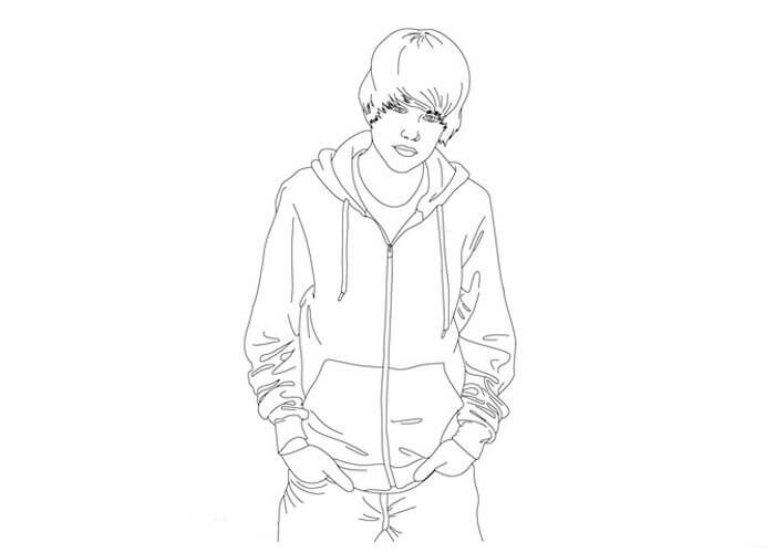Håndtegning Justin Bieber fargeleggingsside