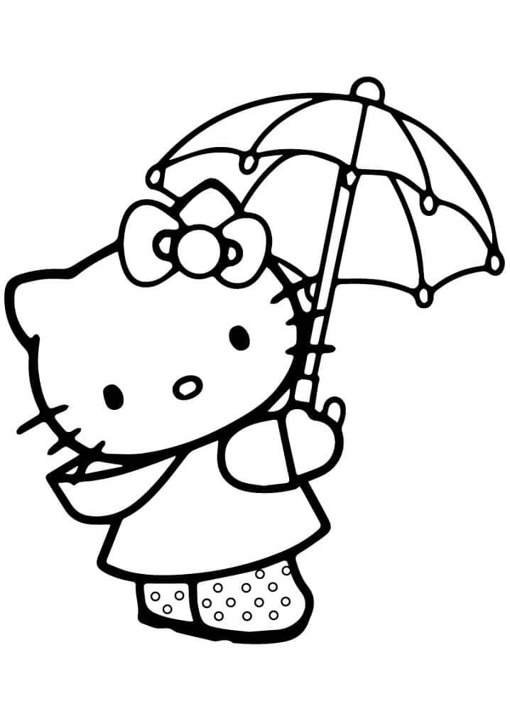 Hello Kitty Holder Paraply fargelegging