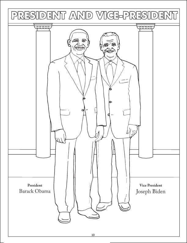 Joseph Robinette Biden og Obama fargelegging