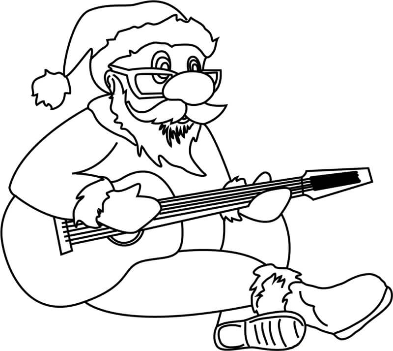 Julenissen Spiller Gitar fargelegging