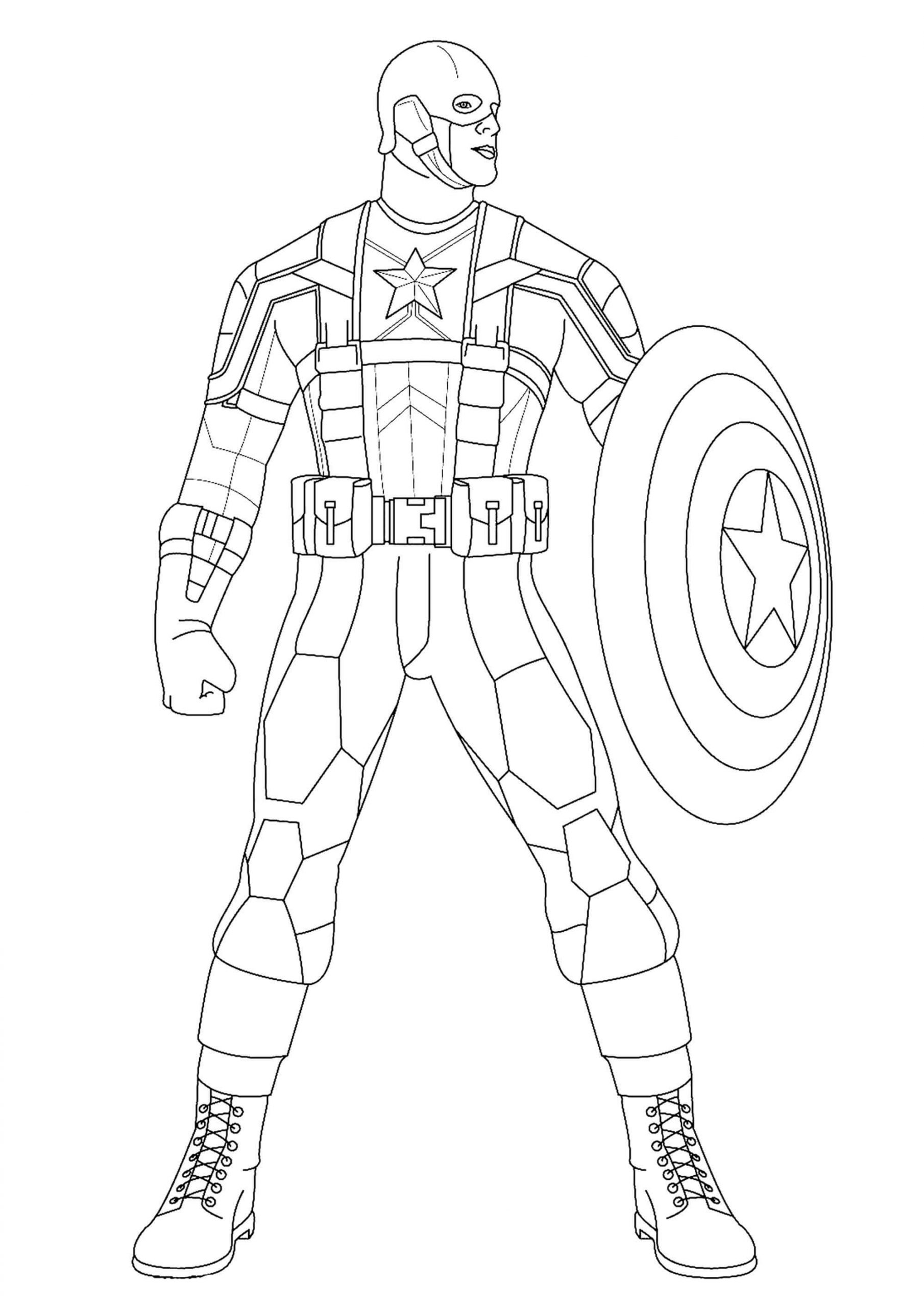 Captain America Posing fargelegging