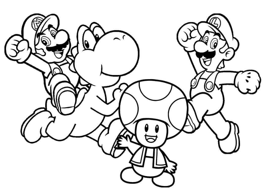 Karakterer Fra Mario fargeleggingsside
