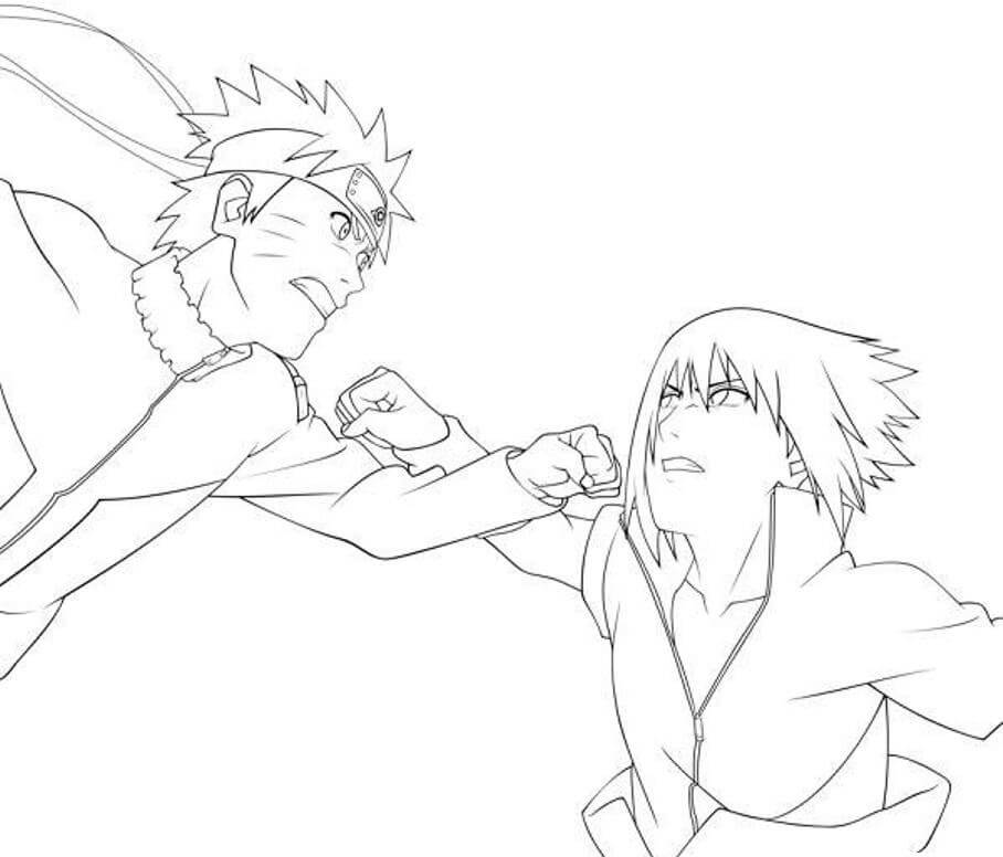 Kul Sasuke vs Naruto fargelegging