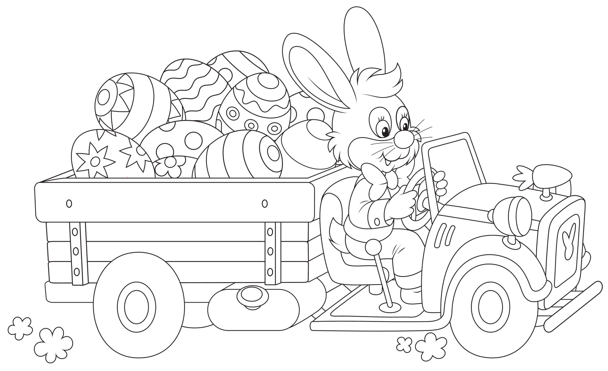Lastebil Som Kjører Kanin fargelegging