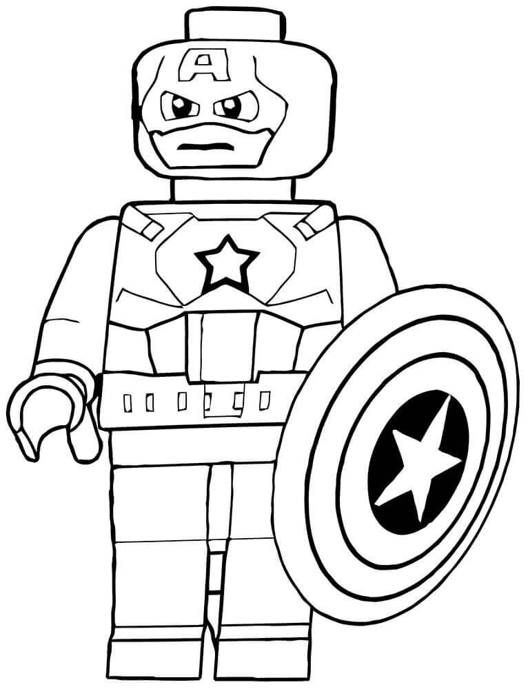 Lego Kaptein Amerika Stående fargeleggingsside