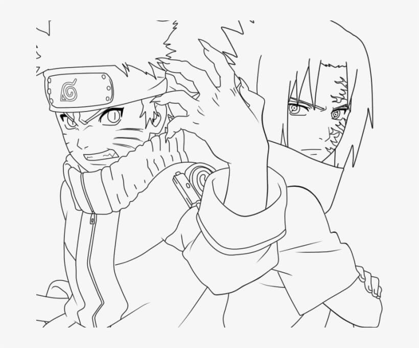 Lille Sasuke Og Naruto fargelegging