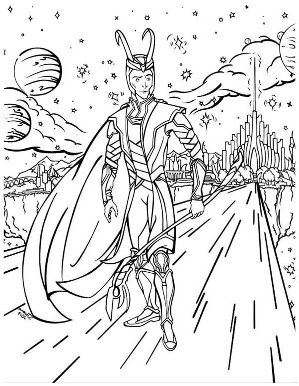 Loki Ut Av Asgard i Avengers fargeleggingsside
