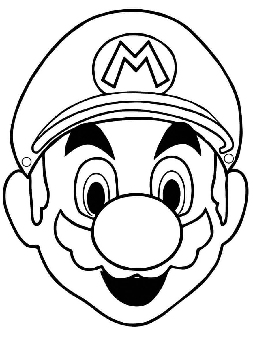 Marios Ansikt fargeleggingsside