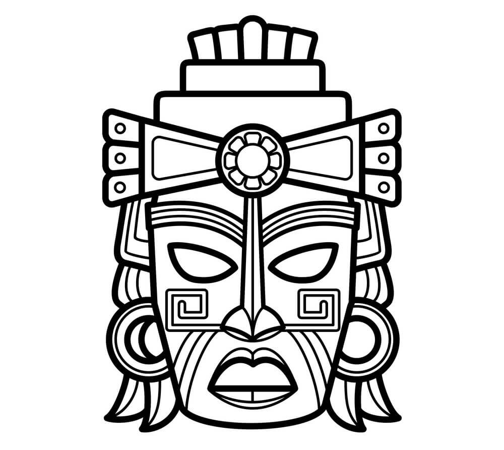 Meksikansk Afrikansk Aztekisk Maske fargelegging