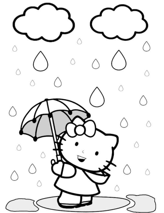 Morsom Hello Kitty Holder Paraply fargelegging
