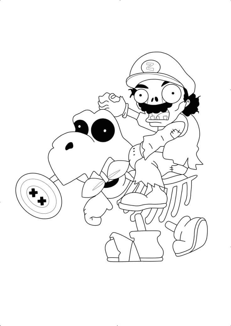 Morsom Mario Zombie fargeleggingsside