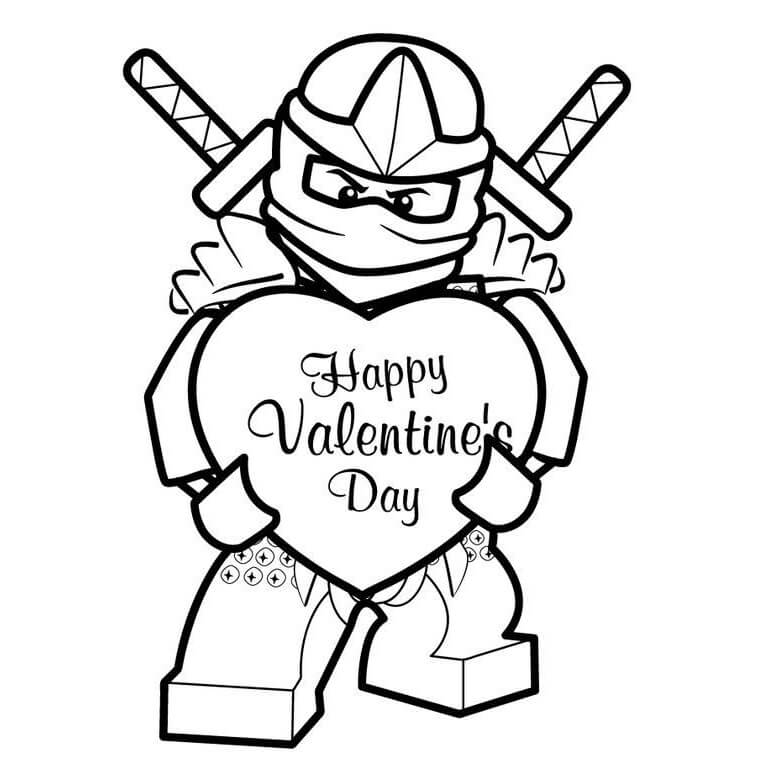 Ninjago Som Holder Hjertet I Valentine fargelegging