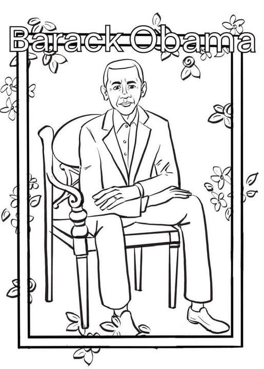Obama sitter på stolen fargelegging
