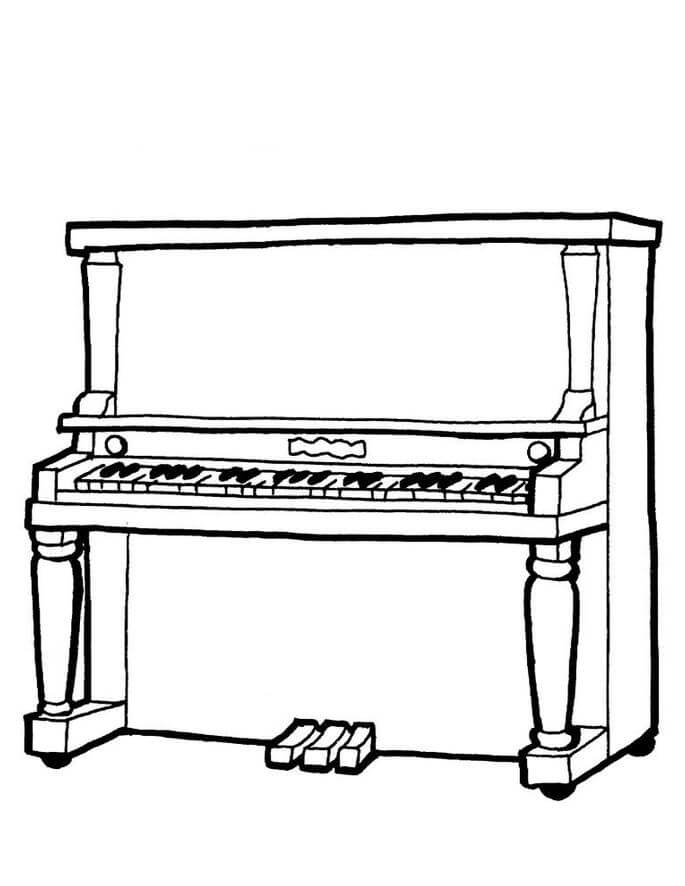 Oppreist Piano fargeleggingsside