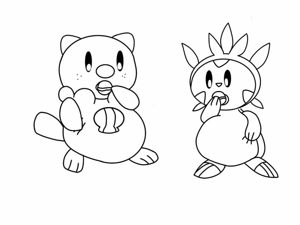 Oshawott and Chespin fargeleggingsside