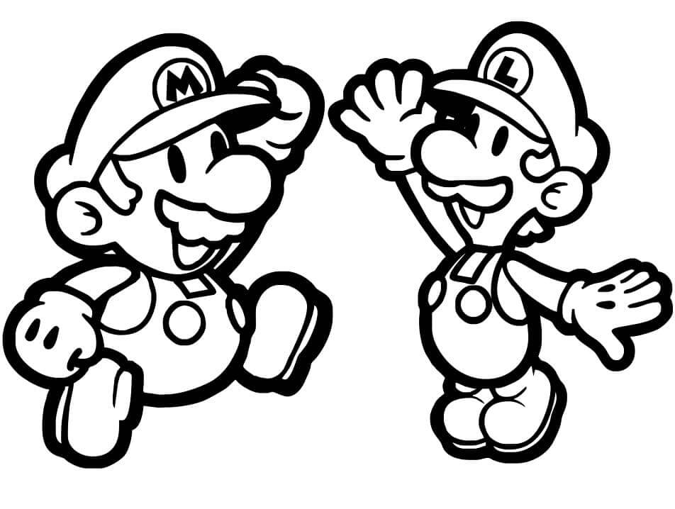 Papir Mario Og Luigi fargelegging