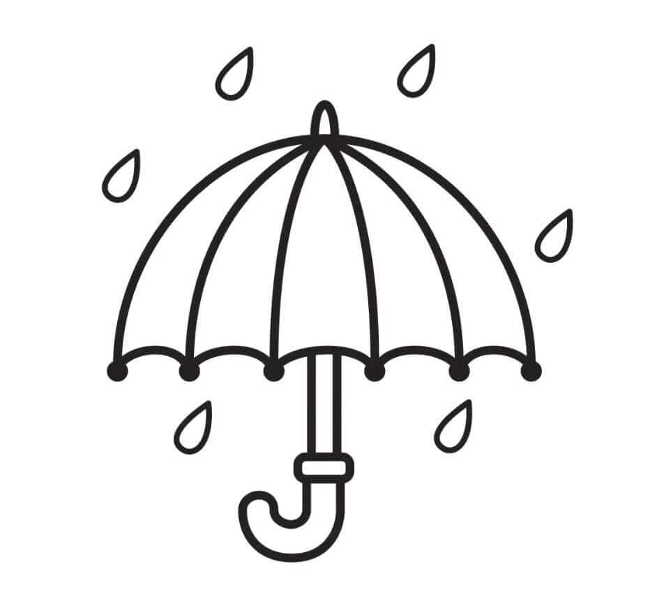 Paraply I Regnet fargeleggingsside