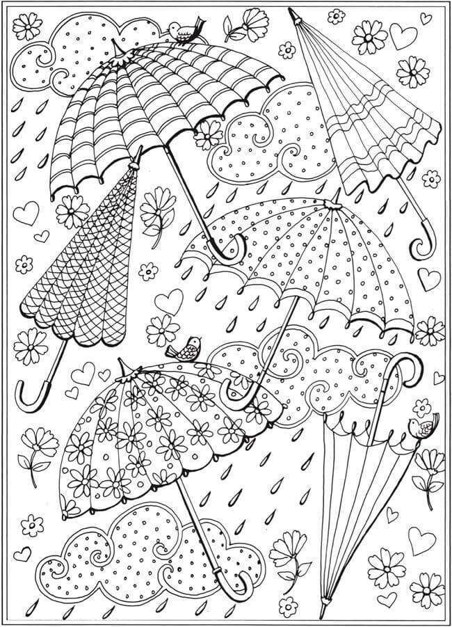 Paraply Mandala fargeleggingsside