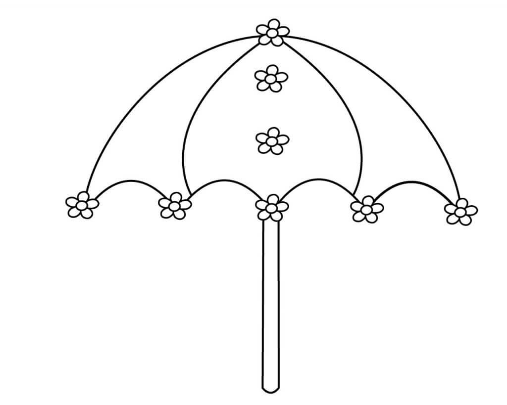 Paraply Med Blomster fargelegging