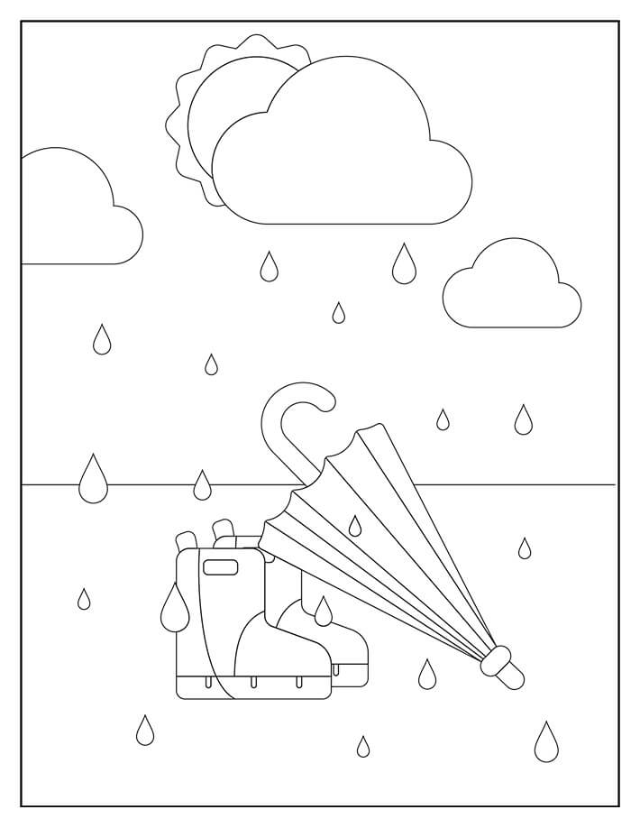 Paraply Og Skøyter fargeleggingsside