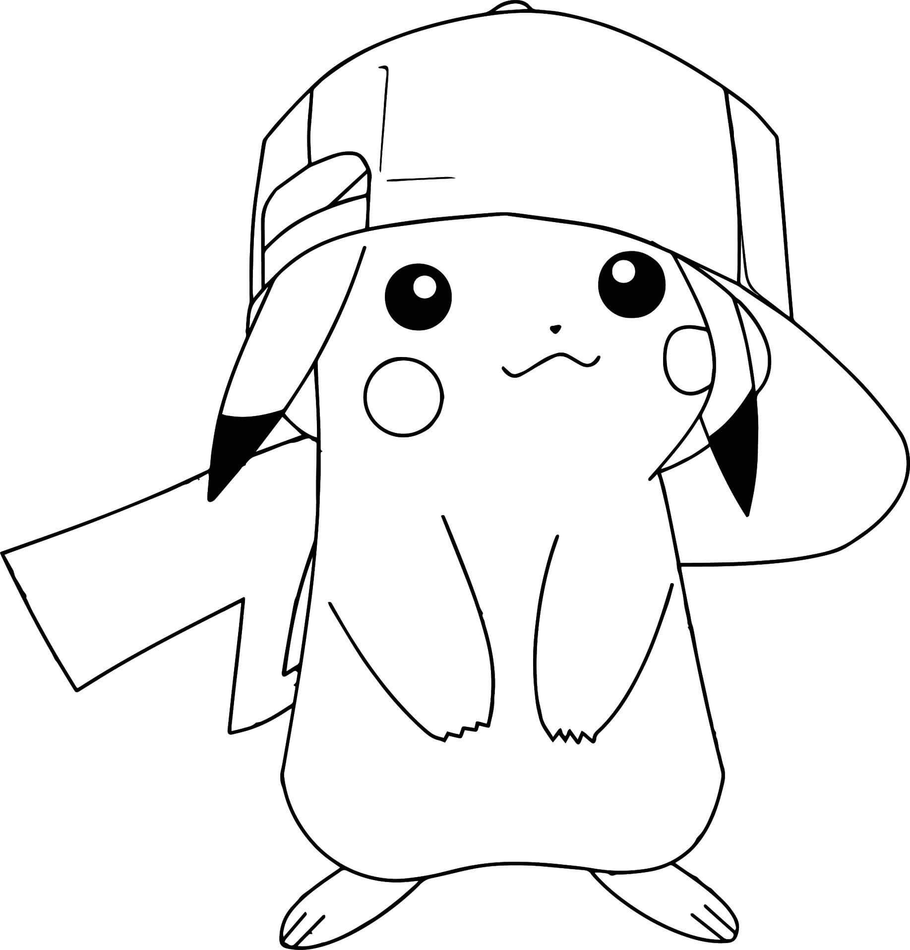 Pikachu Wearing a Hat fargeleggingsside
