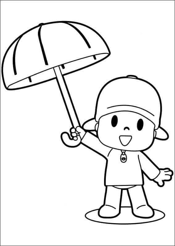 Pocoyo Holder Paraply fargeleggingsside