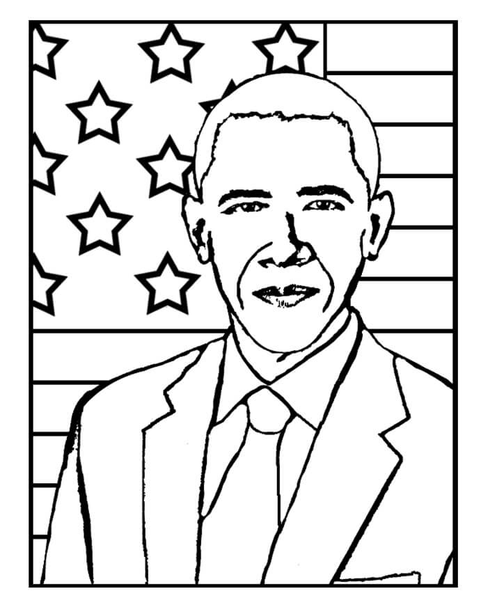 Portrett av Obama fargelegging