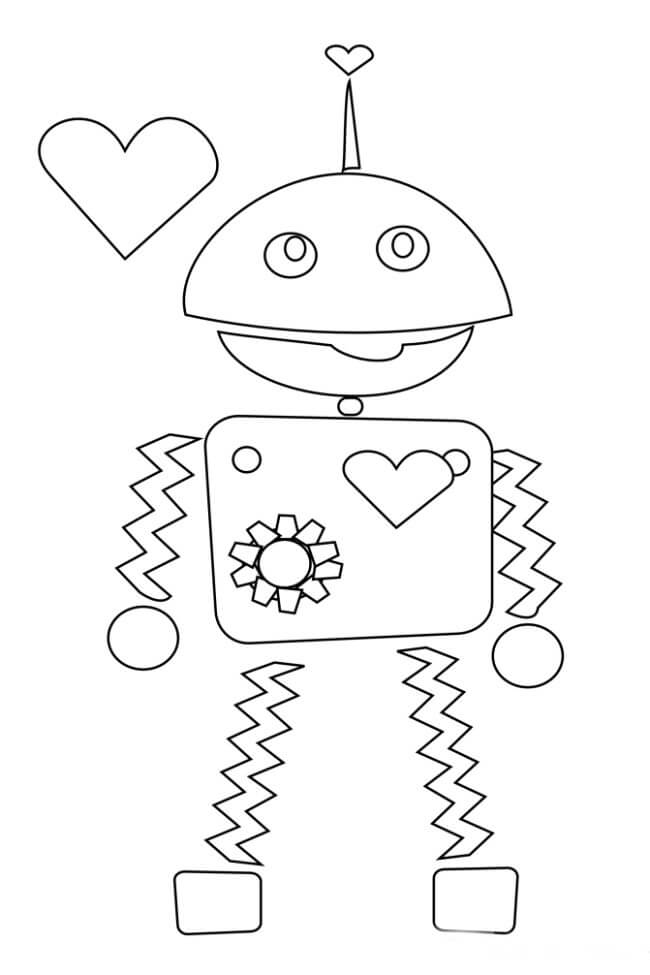 Robot I Valentine fargeleggingsside