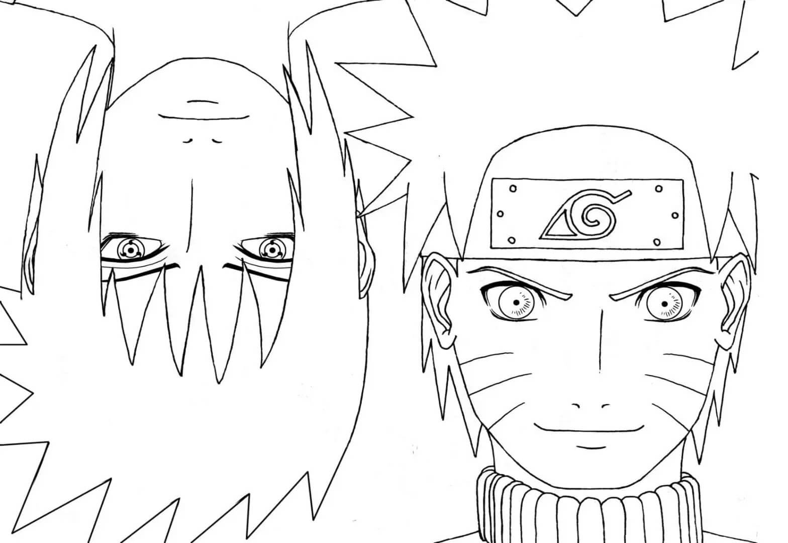 Sasuke Og Naruto Hode fargelegging