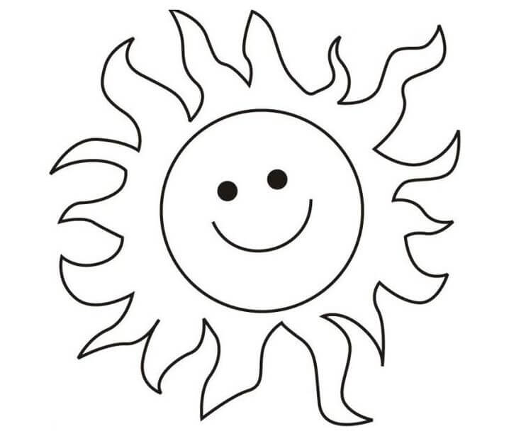 Smilende Sol fargeleggingsside