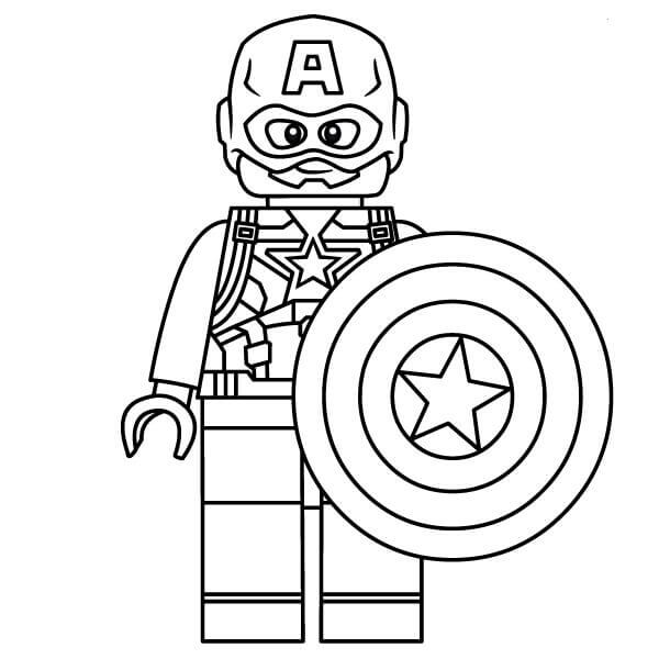 Stående Lego Kaptein Amerika fargeleggingsside