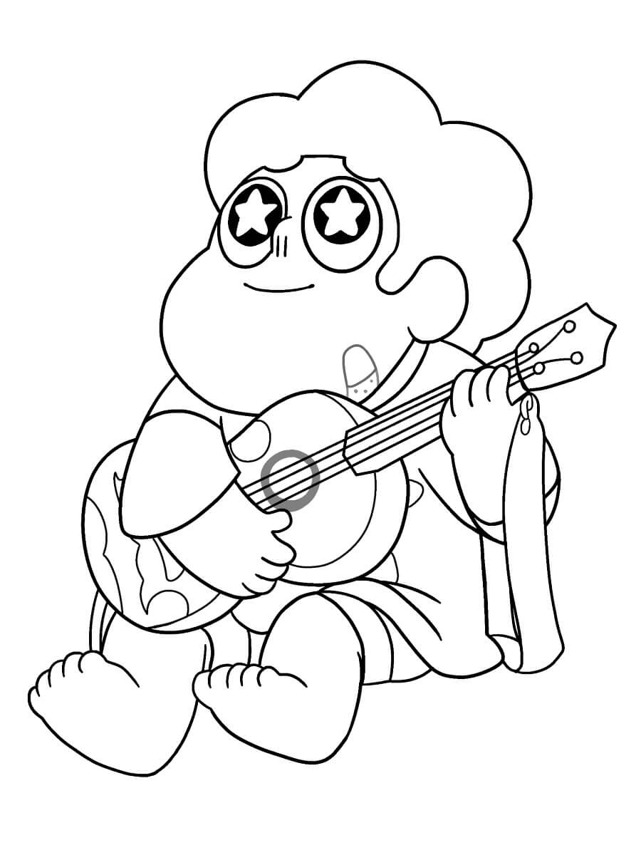 Steven Universe Spiller Gitar fargeleggingsside