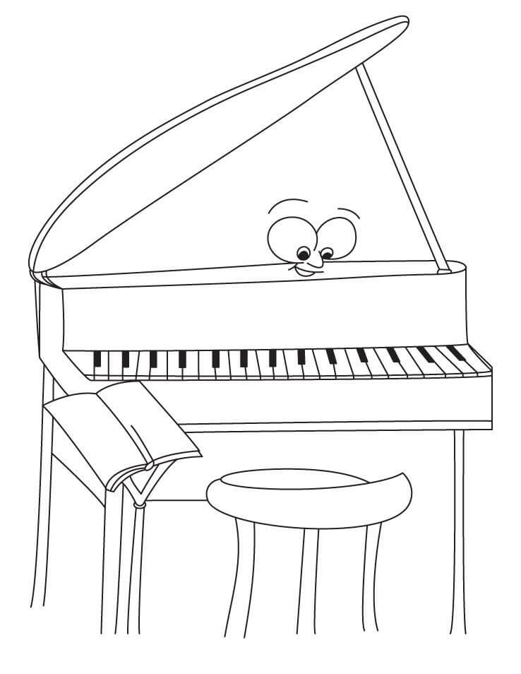 Stol Med Morsomt Piano fargelegging