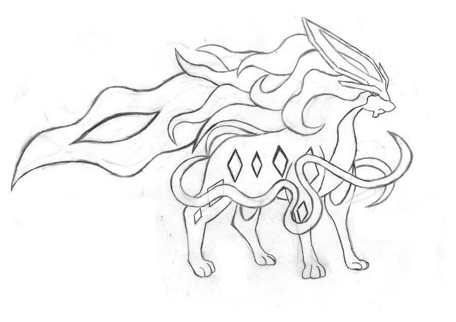 Suicune Lineart fargeleggingsside